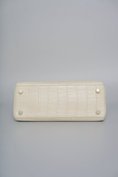 Hermes Kelly 25 in Beton Matte Alligator Ghw