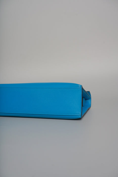 Hermes Kelly Pochette in Blue Frida Phw