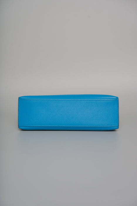 Hermes Kelly Pochette in Blue Frida Phw