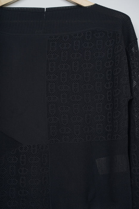 Hermes "Ex-Libris" Short Sleeve Twillaine Sweater in Noir Size 40 (Brand New)
