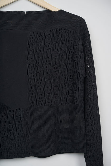 Hermes "Ex-Libris" Short Sleeve Twillaine Sweater in Noir Size 40 (Brand New)