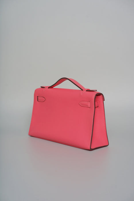 Hermes Kelly Pochette in Rose Lipstick Swift Ghw