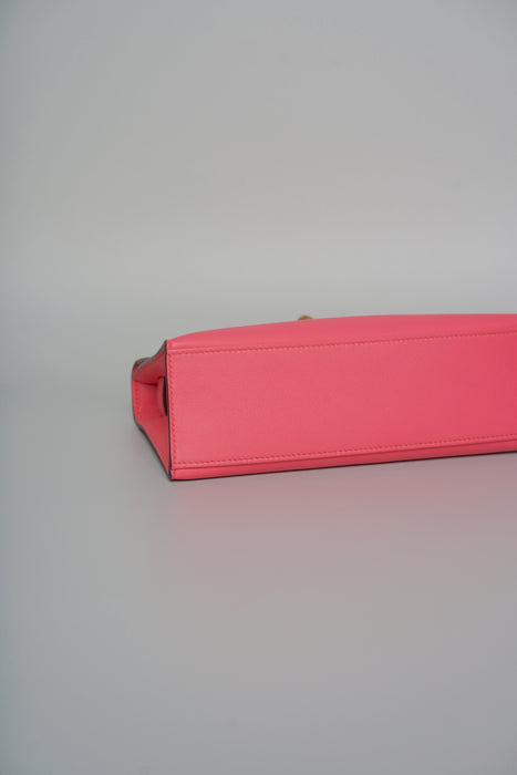 Hermes Kelly Pochette in Rose Lipstick Swift Ghw