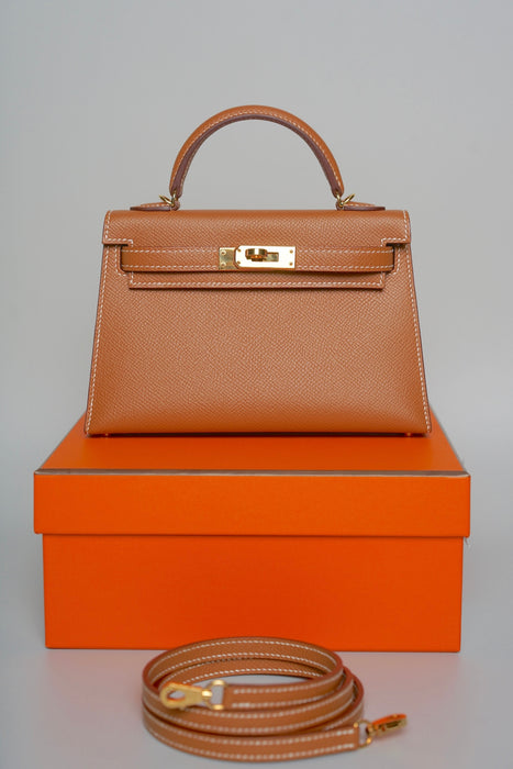 Hermes Kelly 20 in Gold Epsom Ghw