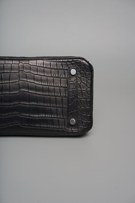 Hermes Birkin 25 in Black matte niloticus Phw (Brand New)