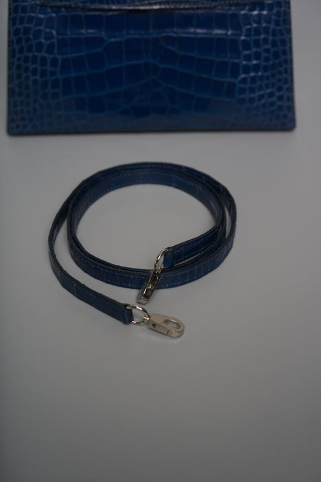 Hermes Kelly 20 in Blue sapphir shiny alligator Phw