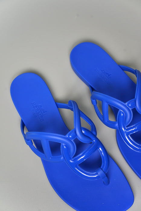 Hermes Egerie Sandal in Bleu Outremer Size 35 (Brand New)