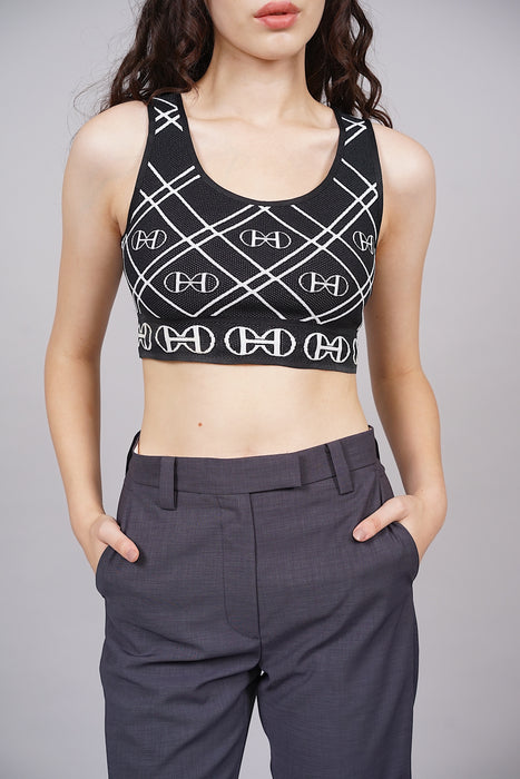 Hermes H Rond Bra Crop Top in Black Size 40