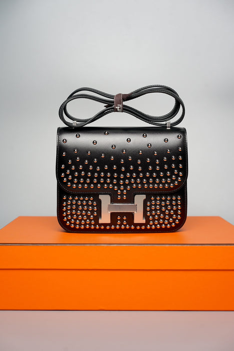 Hermes Constance 18 Clouté in Noir Phw (Brand New)