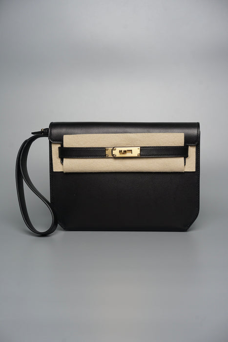 Hermes Kelly Depeches in Black Ghw (Brand New)