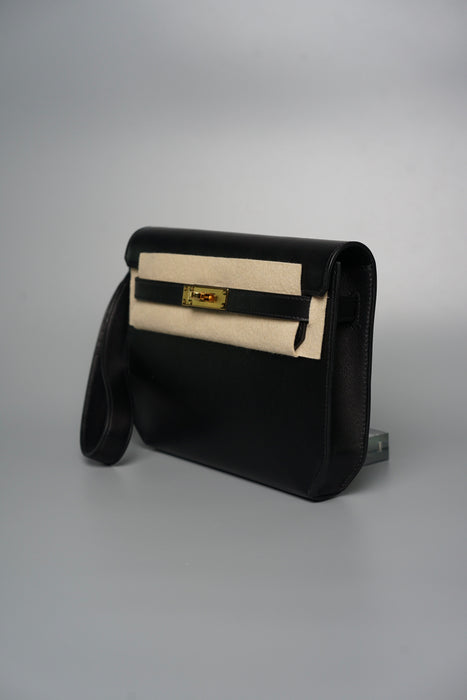 Hermes Kelly Depeches in Black Ghw (Brand New)