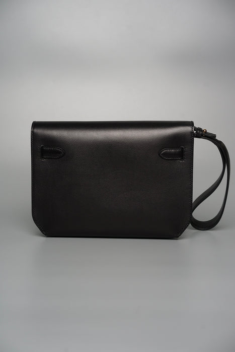 Hermes Kelly Depeches in Black Ghw (Brand New)