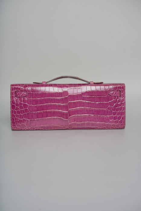 Hermes Kelly Cut in Violet Shiny Porosus Phw