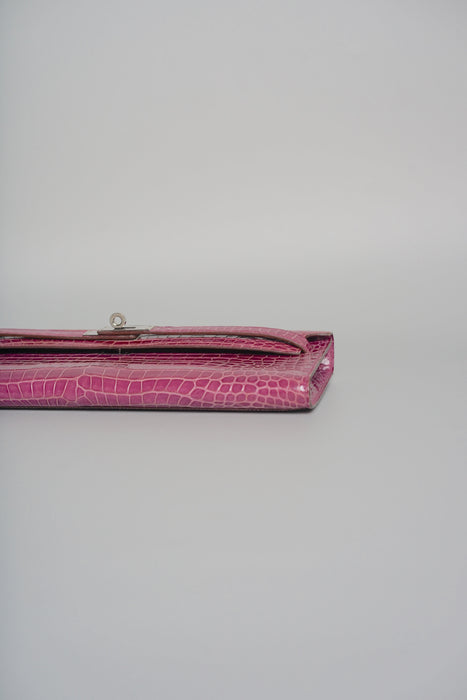 Hermes Kelly Cut in Violet Shiny Porosus Phw