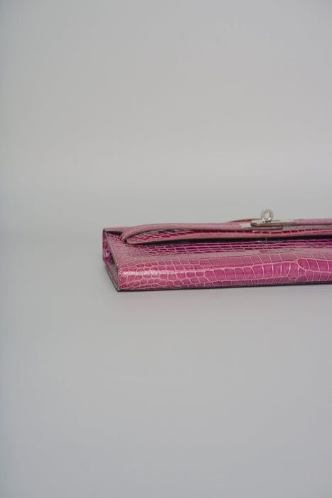 Hermes Kelly Cut in Violet Shiny Porosus Phw