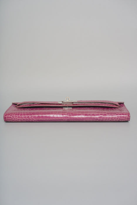 Hermes Kelly Cut in Violet Shiny Porosus Phw