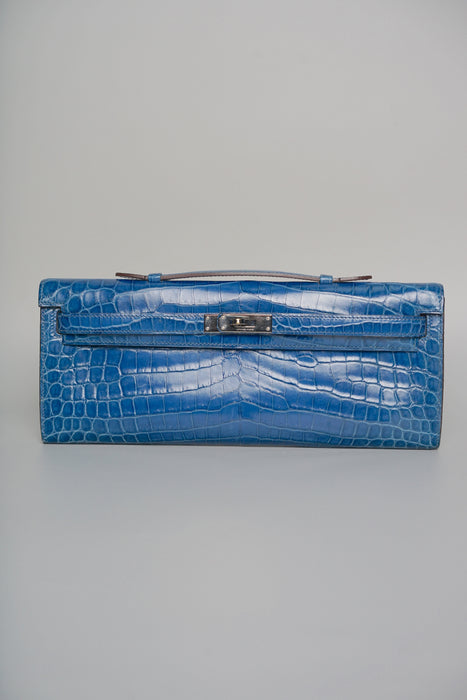 Hermes Kelly Cut in Blue Colvert Shiny Niloticus