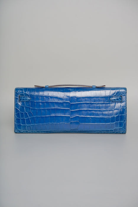 Hermes Kelly Cut in Blue Colvert Shiny Niloticus