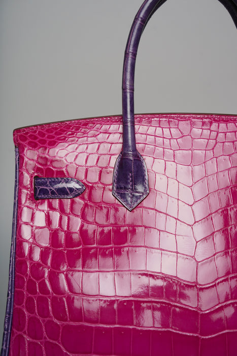 Hermes Birkin 30 HSS in Rose Scheherazade x amethyst shiny niloticus Ghw