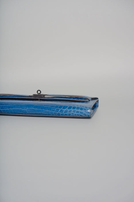 Hermes Kelly Cut in Blue Colvert Shiny Niloticus