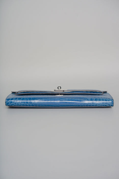 Hermes Kelly Cut in Blue Colvert Shiny Niloticus