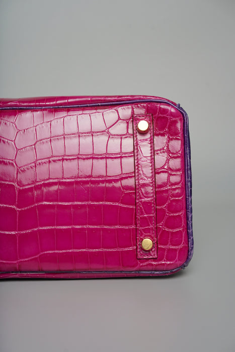 Hermes Birkin 30 HSS in Rose Scheherazade x amethyst shiny niloticus Ghw