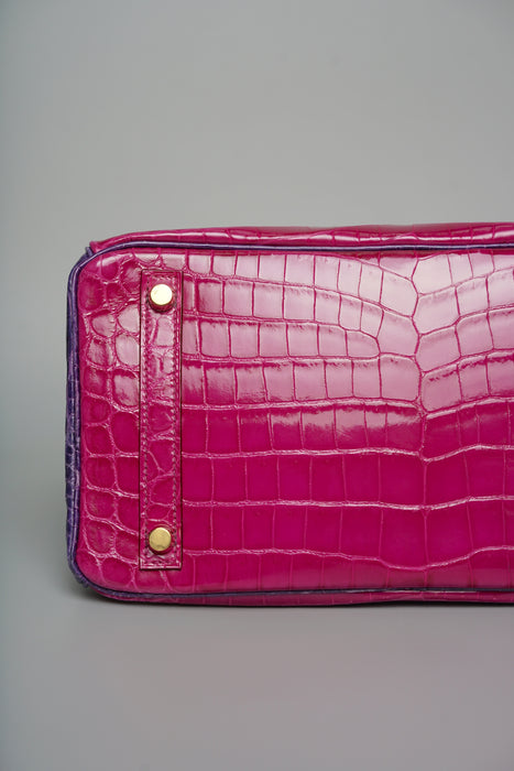 Hermes Birkin 30 HSS in Rose Scheherazade x amethyst shiny niloticus Ghw