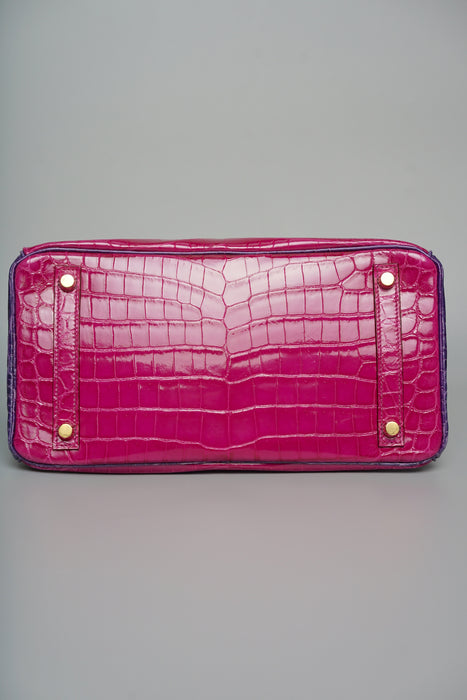 Hermes Birkin 30 HSS in Rose Scheherazade x amethyst shiny niloticus Ghw