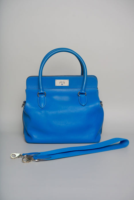 Hermes Toolbox 26 in Blue France Swift Phw