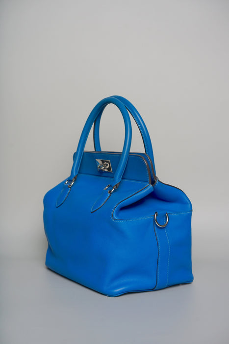 Hermes Toolbox 26 in Blue France Swift Phw