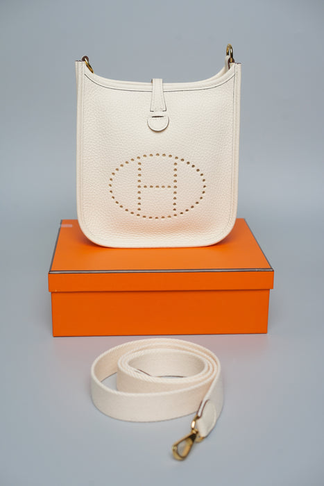 Hermes Mini Evelyne in Nata Ghw (Brand New)