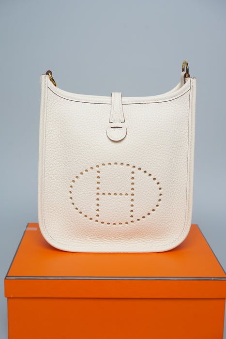 Hermes Mini Evelyne in Nata Ghw (Brand New)