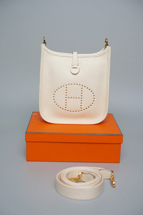 Hermes Mini Evelyne in Nata Ghw (Brand New)