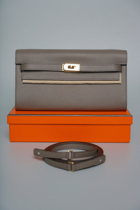 Hermes Kelly To Go in Gris Etain Ghw