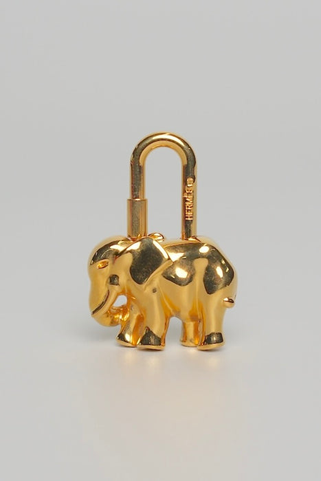 Hermes Elephant Charm in Gold