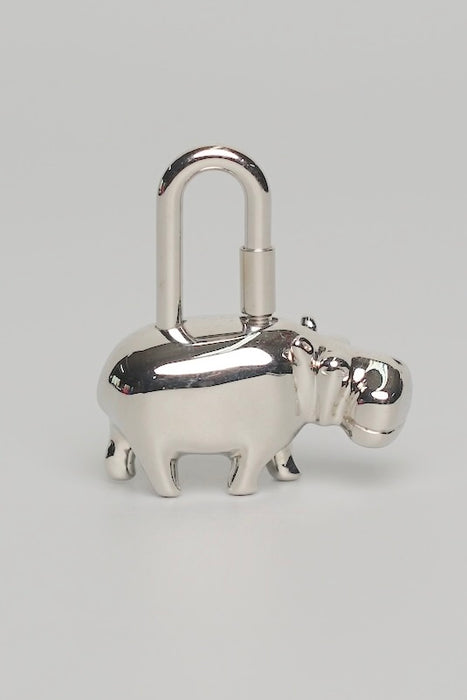 Hermes Hippo Charm in Palladium