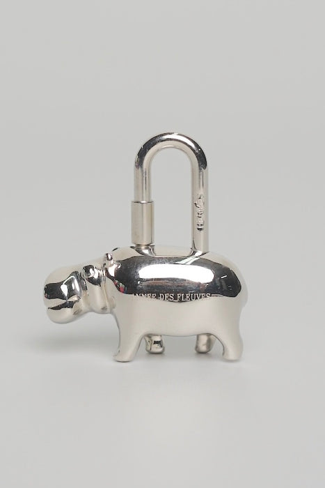 Hermes Hippo Charm in Palladium