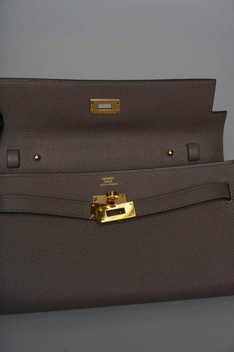 Hermes Kelly To Go in Gris Etain Ghw