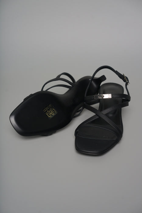 Hermes Muse 40 Sandals in Noir Phw, Size 37.5 (Brand New)