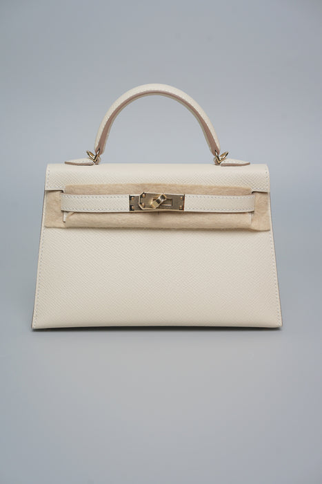 Hermes Kelly 20 in Craie Permabrass (Brand New)