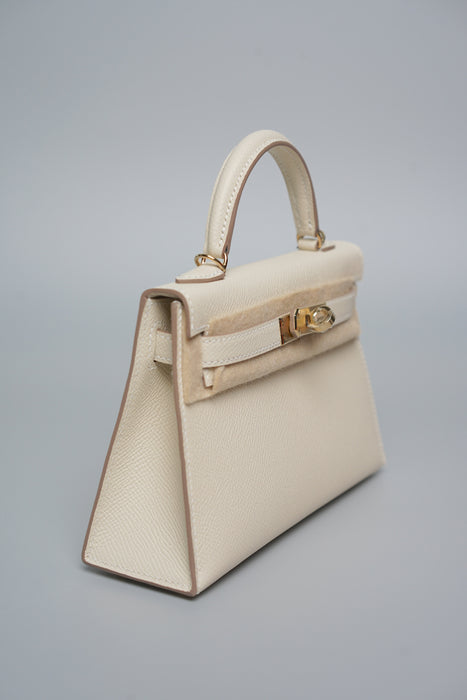 Hermes Kelly 20 in Craie Permabrass (Brand New)