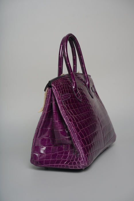 Hermes Birkin 30 in Amethyst Shiny Niloticus Phw