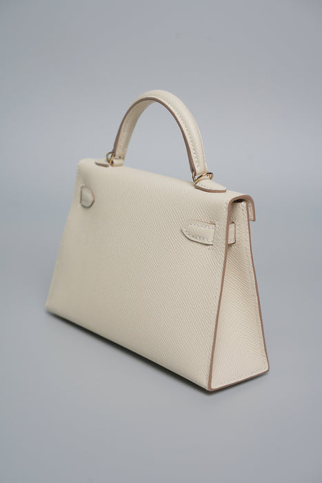Hermes Kelly 20 in Craie Permabrass (Brand New)