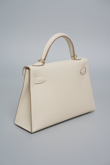 Hermes Kelly 20 in Craie Permabrass (Brand New)