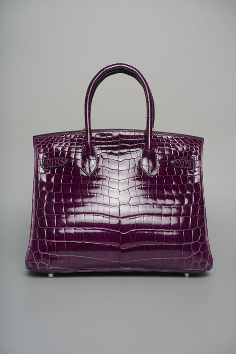 Hermes Birkin 30 in Amethyst Shiny Niloticus Phw