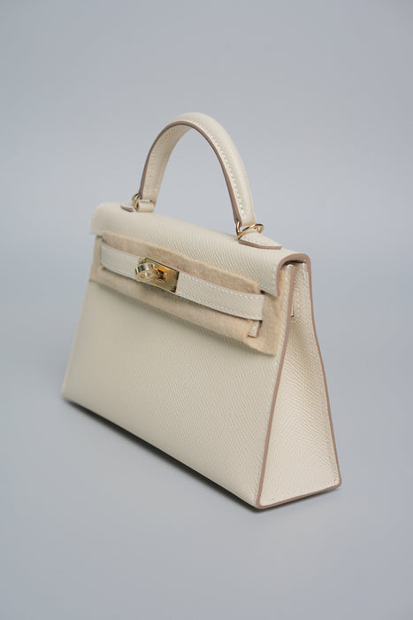 Hermes Kelly 20 in Craie Permabrass (Brand New)