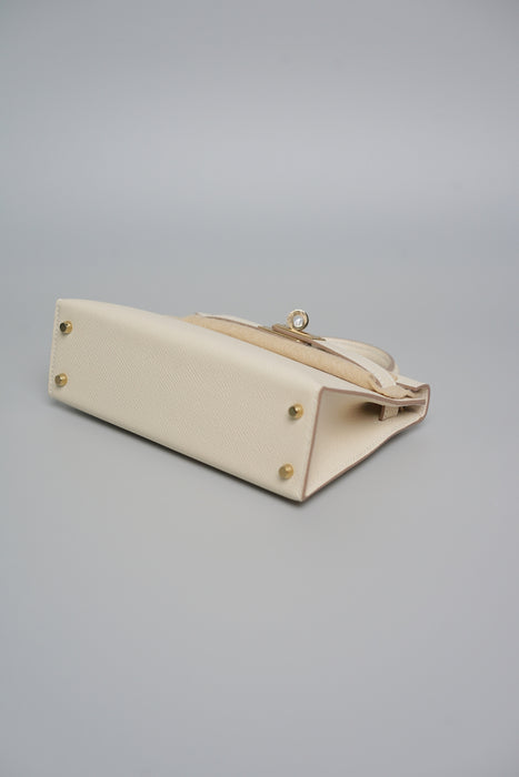 Hermes Kelly 20 in Craie Permabrass (Brand New)