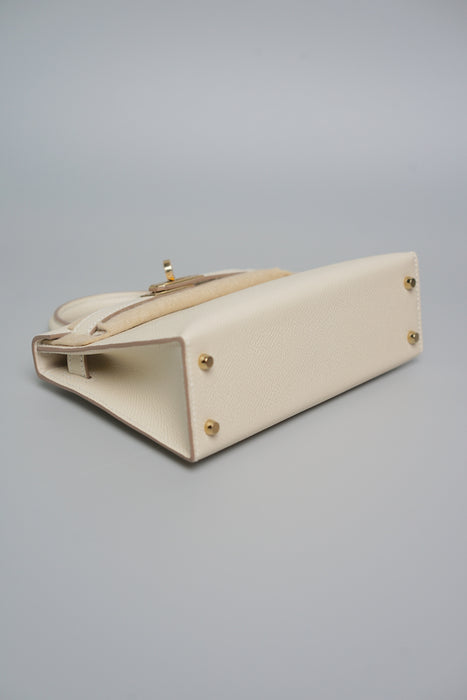 Hermes Kelly 20 in Craie Permabrass (Brand New)