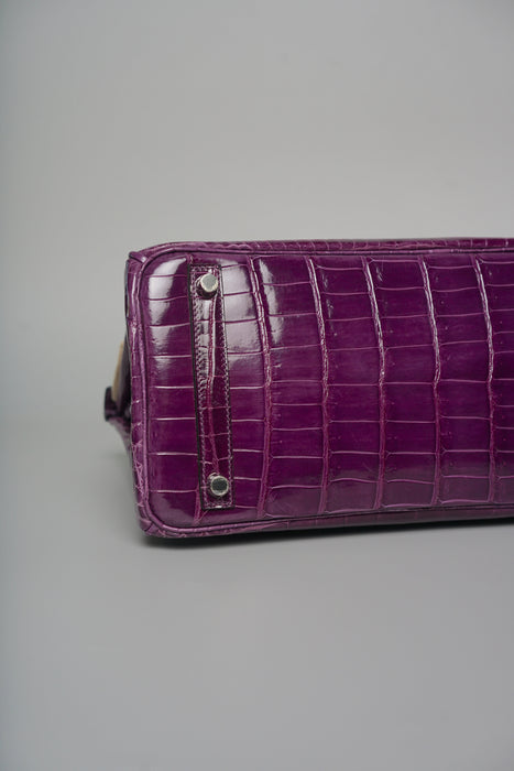 Hermes Birkin 30 in Amethyst Shiny Niloticus Phw