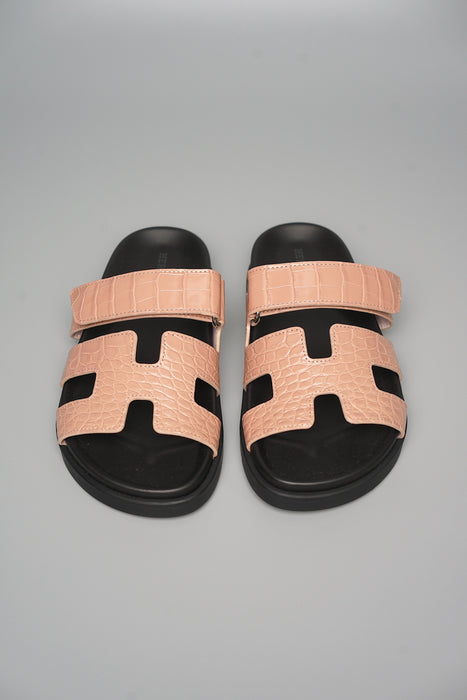 Hermes Chypre Sandal in Shiny Alligator Rose Porcelaine Size 36 (Brand New)